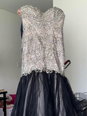 Silver & Black Prom Dress